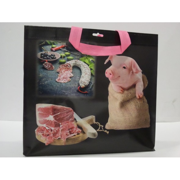 Sac cabas plastique noir 37,5x34,5 cm (50 pièces)