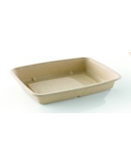 Barquette rectangulaire beige 23x16x3 cm 60 cl Be Pulp (75 pièces)