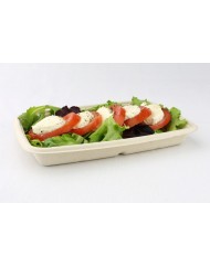 Barquette rectangulaire beige 23x16x3 cm 60 cl Be Pulp (75 pièces)