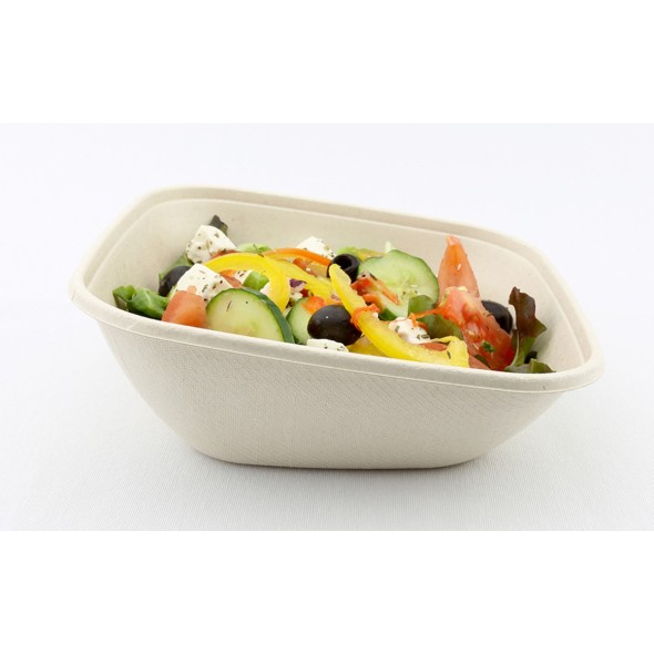 Saladier incliné carré beige 18,4x18,6x7,7 cm 75 cl Be Pulp (50 pièces)