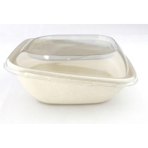 Saladier incliné carré beige 18,4x18,6x7,7 cm 75 cl Be Pulp (50 pièces)