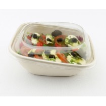 Saladier incliné carré beige 18,4x18,6x7,7 cm 75 cl Be Pulp (50 pièces)