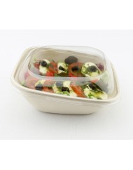 Saladier incliné carré beige 18,4x18,6x7,7 cm 75 cl Be Pulp (50 pièces)