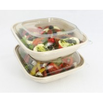 Saladier incliné carré beige 18,4x18,6x7,7 cm 75 cl Be Pulp (50 pièces)