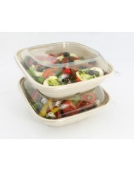 Saladier incliné carré beige 18,4x18,6x7,7 cm 75 cl Be Pulp (50 pièces)