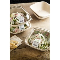 Saladier incliné carré beige 18,4x18,6x7,7 cm 75 cl Be Pulp (50 pièces)