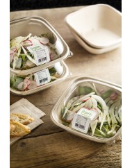 Saladier incliné carré beige 18,4x18,6x7,7 cm 75 cl Be Pulp (50 pièces)