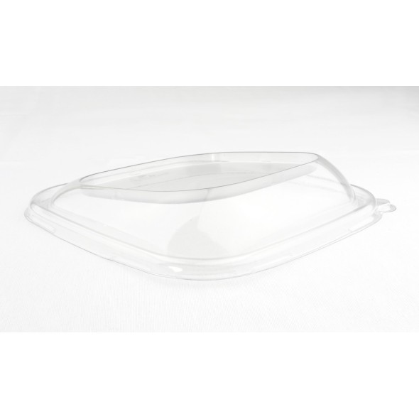 Couvercle pour saladier incliné carré transparent 19,2x19,2x3,8 cm Be Pulp (50 pièces)