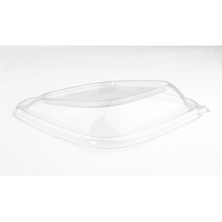 Couvercle pour saladier incliné carré transparent 19,2x19,2x3,8 cm Be Pulp (50 pièces)