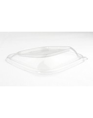 Couvercle pour saladier incliné carré transparent 19,2x19,2x3,8 cm Be Pulp (50 pièces)