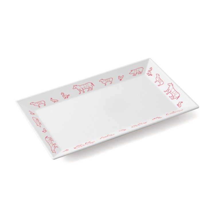 Plat rectangulaire blanc mélamine 30 cm Plastorex