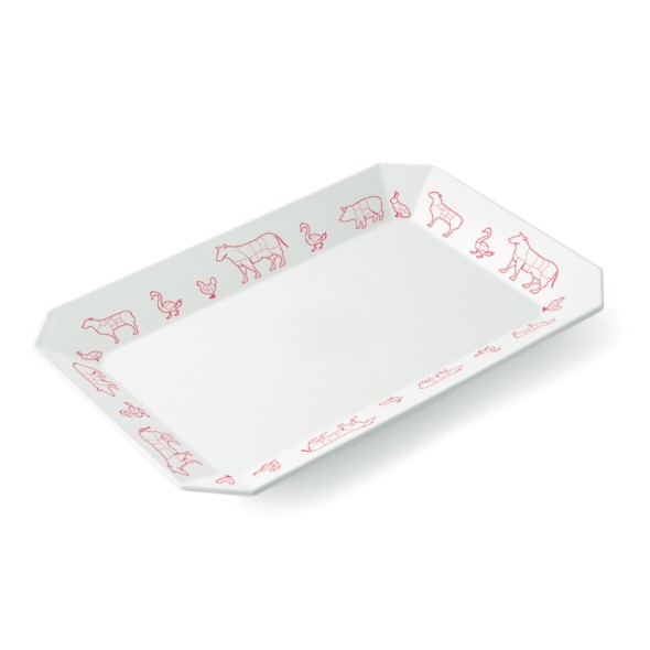 Plat rectangulaire blanc mélamine 34 cm Plastorex