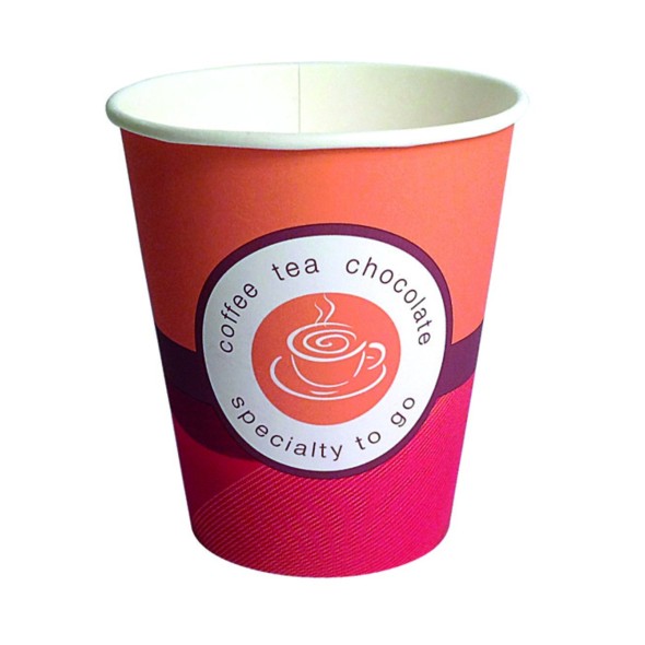 Gobelet orange carton Ø 7 cm 15 cl Hot Cup Huhtamaki (100 pièces)