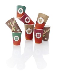 Gobelet orange carton Ø 7 cm 15 cl Hot Cup Huhtamaki (100 pièces)