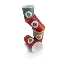 Gobelet orange carton Ø 7 cm 15 cl Hot Cup Huhtamaki (100 pièces)