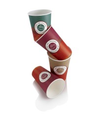 Gobelet orange carton Ø 7 cm 15 cl Hot Cup Huhtamaki (100 pièces)