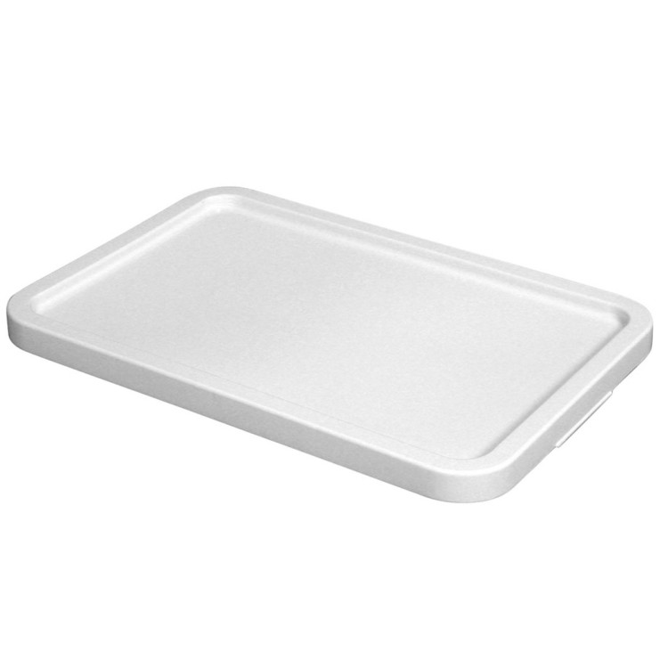 Couvercle pour bac rectangulaire blanc plastique 40x30x3 cm Gilac