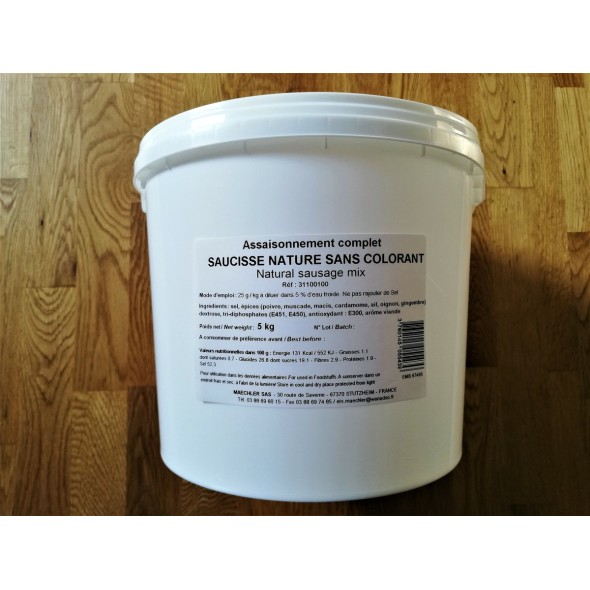 Complet saucisse nature sans colorant brun seau