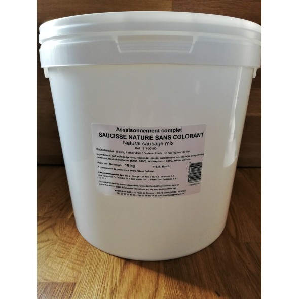Complet saucisse nature sans colorant brun seau