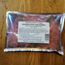 Complet saucisse rose avec herbes rose sachet