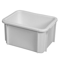 Bac gerbable Sans couvercle blanc plastique 40x30x21,5 cm 15 L fond plein parois pleines Gilac