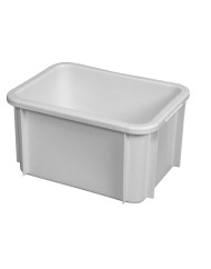 Bac gerbable Sans couvercle blanc plastique 40x30x21,5 cm 15 L fond plein parois pleines Gilac