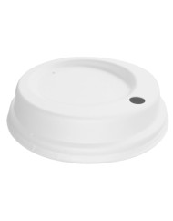 Couvercle blanc bagasse Ø 7 cm Huhtamaki (60 pièces)