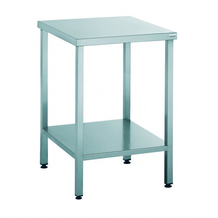 Table inox 60 cm x 85 cm Sans dosseret Avec étagère Tournus
