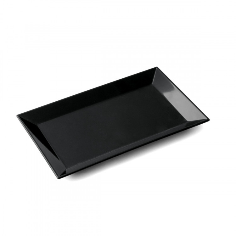 Plat rectangulaire noir mélamine 26 cm Plastorex