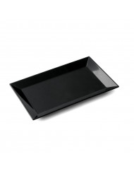 Plat rectangulaire noir mélamine 26 cm Plastorex
