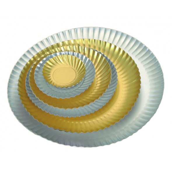 Assiette carton argent Ø 120 mm (50 pièces)