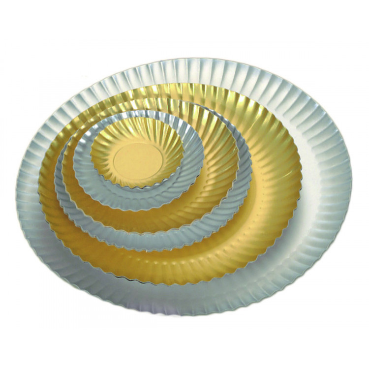 Assiette carton argent Ø 120 mm (50 pièces)