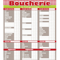 Panneau affichage tarif rectangulaire gris 80x70 cm Olga Bequet