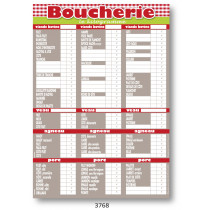 Panneau affichage tarif rectangulaire gris 90x70 cm Olga Bequet