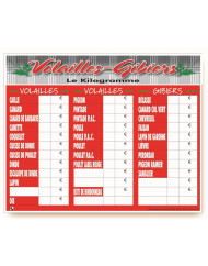 Panneau affichage tarif rectangulaire panaché 40x50 mm Bequet