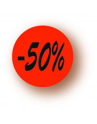 étiquette -50% rond -50% Ø 36 mm Bequet (500 pièces)