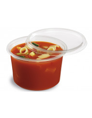 Pot rond transparent Ø 115 mm 80 mm 100 cl Alphaform (50 pièces)