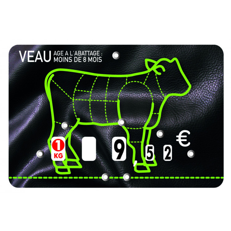 étiquette veau rectangulaire Veau 80x120 mm Bequet (10 pièces)
