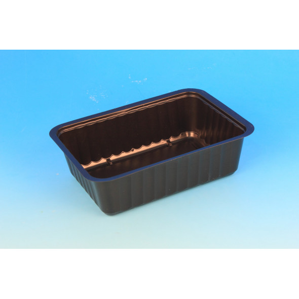 Barquette scellable rectangulaire noir 19,2x13,7x5,5 cm 100 cl Alphaform (100 pièces)