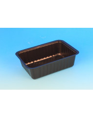 Barquette scellable rectangulaire noir 19,2x13,7x5,5 cm 100 cl Alphaform (100 pièces)