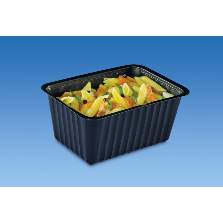 Barquette scellable rectangulaire noir 19,2x13,7x8,6 cm 150 cl Alphaform (100 pièces)