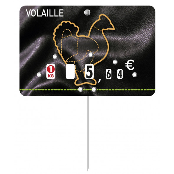 étiquette volaille rectangulaire Volaille 80x120 mm Bequet (10 pièces)
