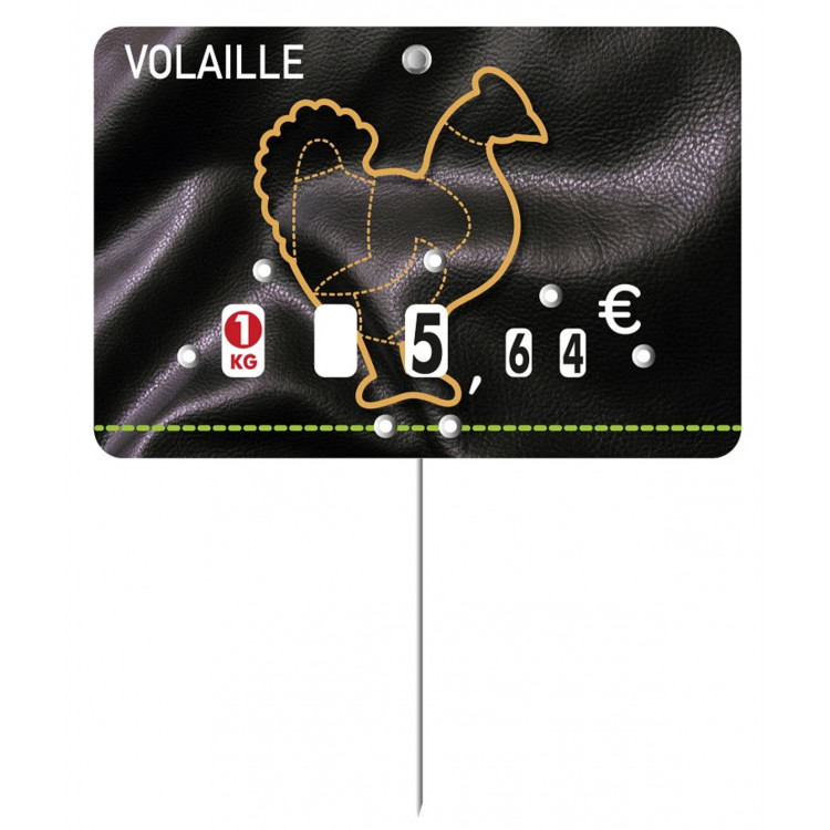 étiquette volaille rectangulaire Volaille 80x120 mm Bequet (10 pièces)