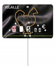 étiquette volaille rectangulaire Volaille 80x120 mm Bequet (10 pièces)
