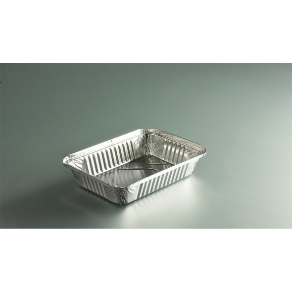 Barquette operculable rectangulaire gris aluminium 21,8x15,5x3,8 cm 91 cl (100 pièces) Barquette operculable rectangulaire gris aluminium 21,8x15,5x3,8 cm 91 cl (100 pièces)