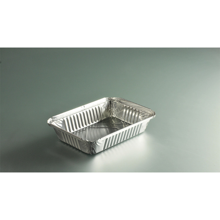 Barquette operculable rectangulaire gris aluminium 21,8x15,5x3,8 cm 91 cl (100 pièces)