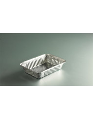 Barquette operculable rectangulaire gris aluminium 21,8x15,5x3,8 cm 91 cl (100 pièces)