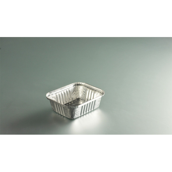 Barquette operculable rectangulaire gris aluminium 14,6x12,1x4 cm 43,5 cl (100 pièces)