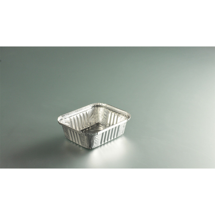 Barquette operculable rectangulaire gris aluminium 14,6x12,1x4 cm 43,5 cl (100 pièces)