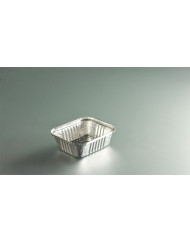 Barquette operculable rectangulaire gris aluminium 14,6x12,1x4 cm 43,5 cl (100 pièces)
